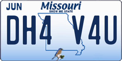 MO license plate DH4V4U