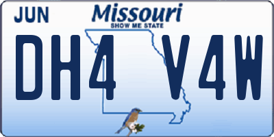 MO license plate DH4V4W