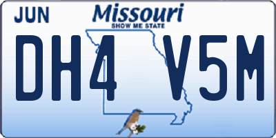 MO license plate DH4V5M