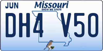 MO license plate DH4V5O