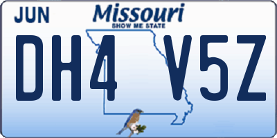 MO license plate DH4V5Z