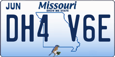 MO license plate DH4V6E