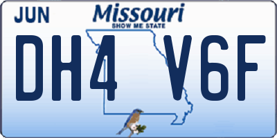 MO license plate DH4V6F