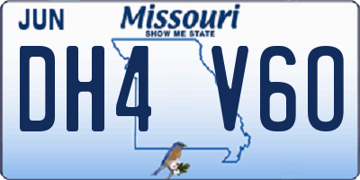MO license plate DH4V6O