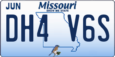 MO license plate DH4V6S