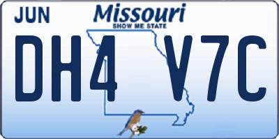 MO license plate DH4V7C