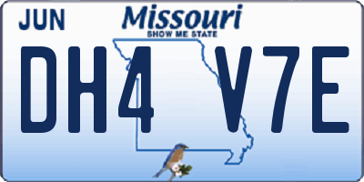 MO license plate DH4V7E