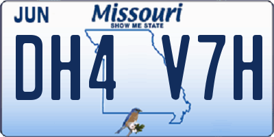 MO license plate DH4V7H