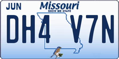 MO license plate DH4V7N
