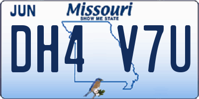 MO license plate DH4V7U