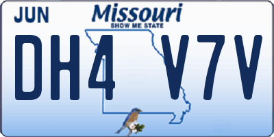 MO license plate DH4V7V