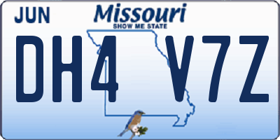 MO license plate DH4V7Z