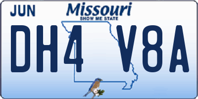 MO license plate DH4V8A