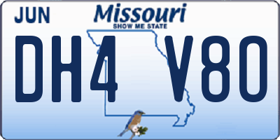 MO license plate DH4V8O