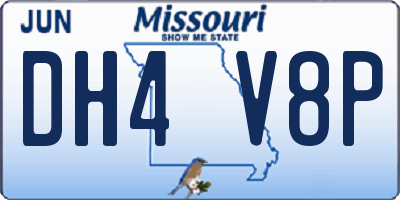 MO license plate DH4V8P