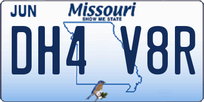 MO license plate DH4V8R