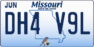 MO license plate DH4V9L