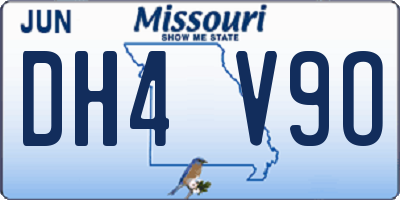 MO license plate DH4V9O
