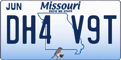 MO license plate DH4V9T