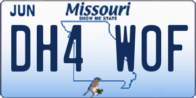 MO license plate DH4W0F