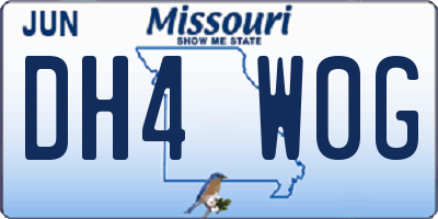 MO license plate DH4W0G