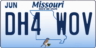 MO license plate DH4W0V