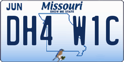 MO license plate DH4W1C