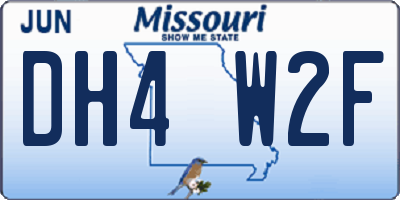MO license plate DH4W2F