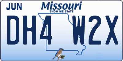 MO license plate DH4W2X