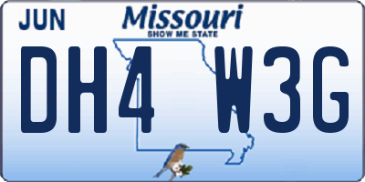 MO license plate DH4W3G
