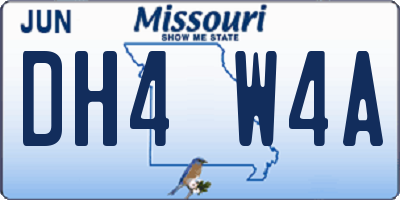 MO license plate DH4W4A