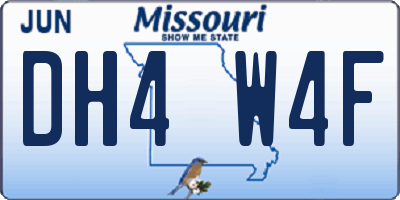 MO license plate DH4W4F