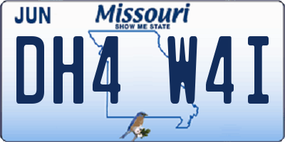 MO license plate DH4W4I