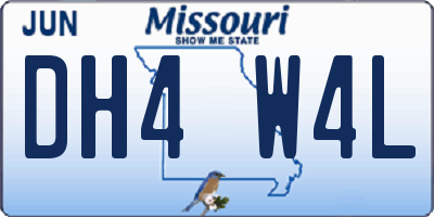 MO license plate DH4W4L