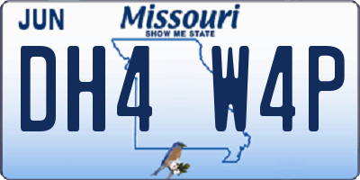 MO license plate DH4W4P