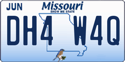 MO license plate DH4W4Q