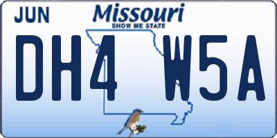 MO license plate DH4W5A