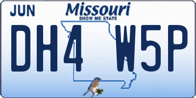 MO license plate DH4W5P