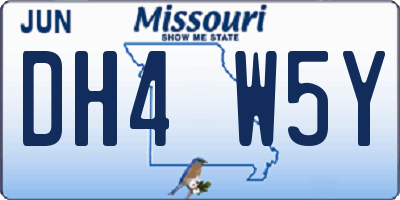 MO license plate DH4W5Y