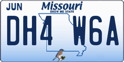 MO license plate DH4W6A