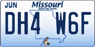 MO license plate DH4W6F