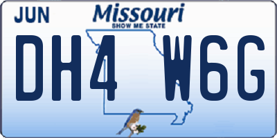 MO license plate DH4W6G