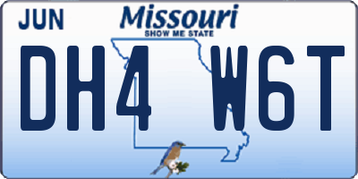 MO license plate DH4W6T