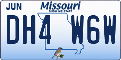 MO license plate DH4W6W