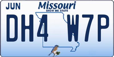 MO license plate DH4W7P