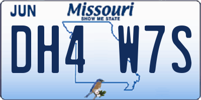 MO license plate DH4W7S