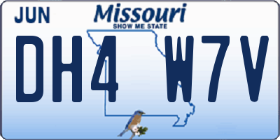 MO license plate DH4W7V