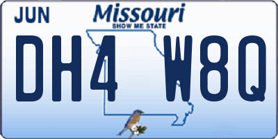 MO license plate DH4W8Q