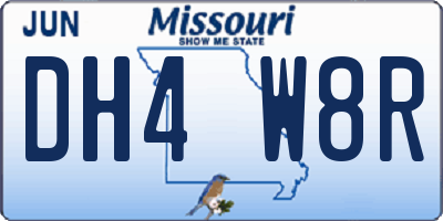 MO license plate DH4W8R