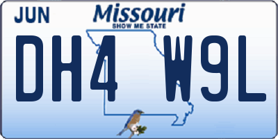 MO license plate DH4W9L